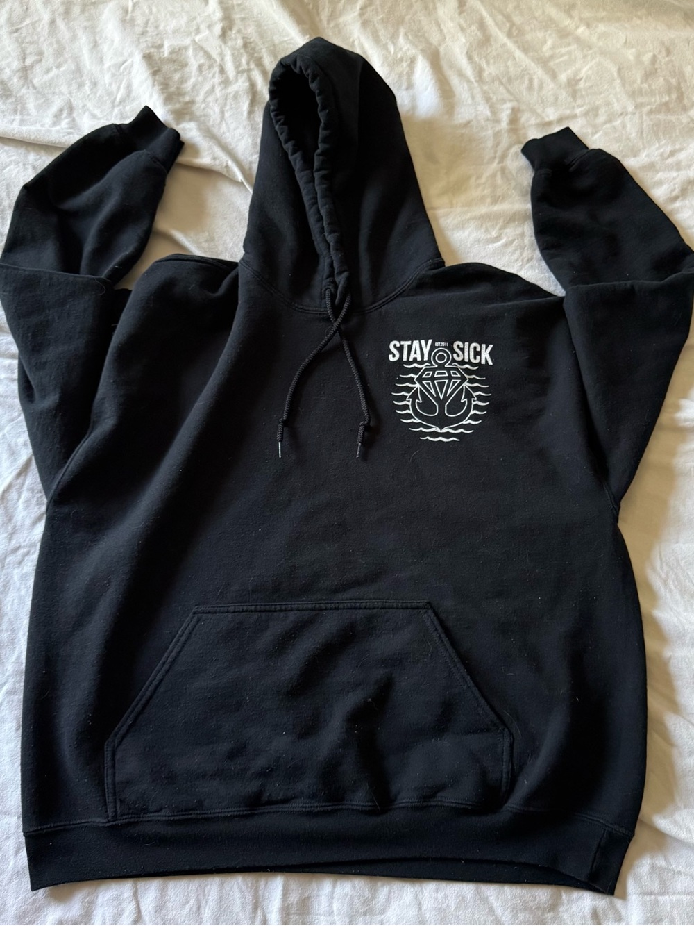 Stay Sick Clothing Anchor Diamond Hoodie Black Pullover Est 2011 Attila